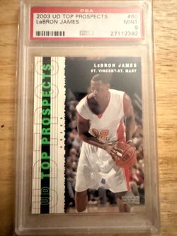2003 UD Top Prospects LeBron James #60 PSA 9