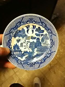 Blue willow plate occupied japan