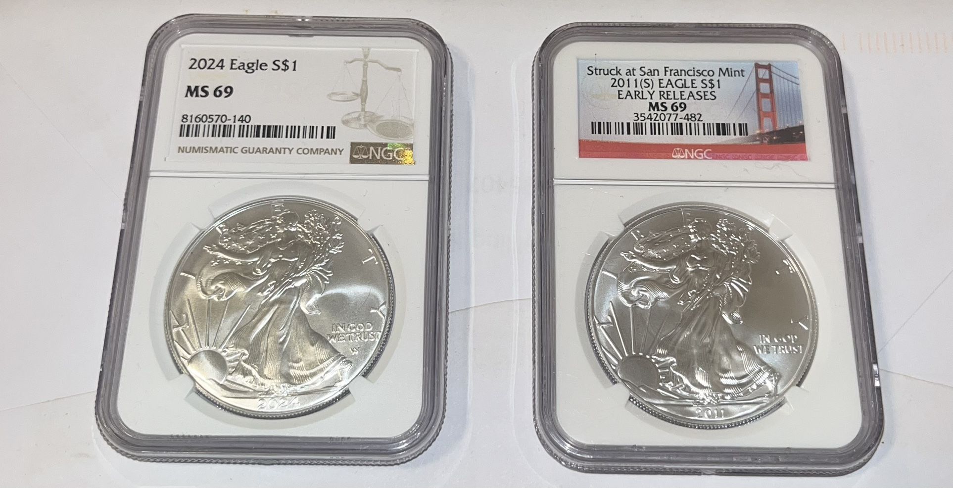 MS69 Silver Eagles