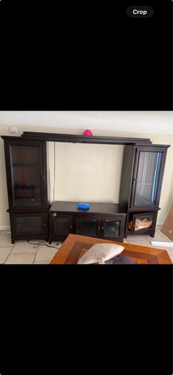 Cherry wood entertainment center