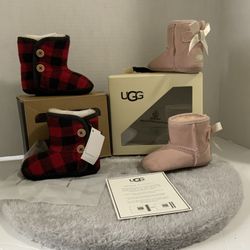 2 PAIR BABY UGGS  6/12 Months 