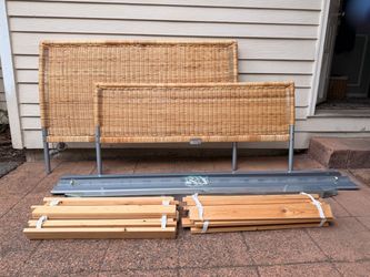 IKEA Wicker Full Bedframe