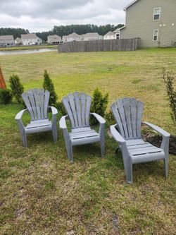 Set of 3 Gray Adironback Chairs