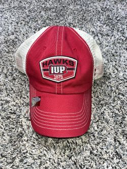 Vintage Russell IUP Crimson Hawks Mesh Snapback Cap Red White