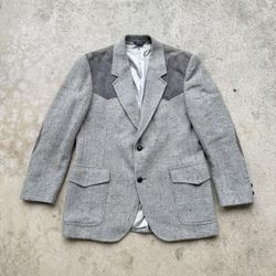 Vintage Pendleton Harrington Leather Wool Blazer Jacket 