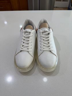 STF Man White Leather Low-Top Sneakers