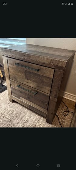 Two Drawer Night Stand Two Tones Grey Like New No Scratches