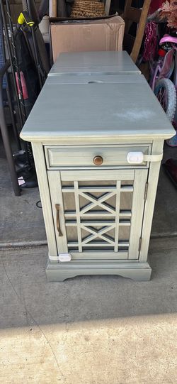 2X GRAY END TABLES WITH CHARGING PORTS