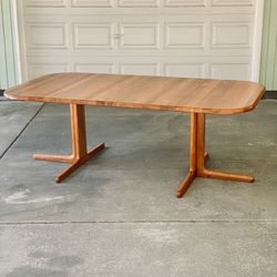 Restored Mid Century Solid Teak Dining Table 