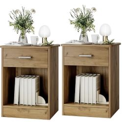 Hallway Storage Cabinet 2pcs Set, Double Side Table with Drawers And Storage Shelves, Bedside Table, Modern Storage Cabinet for Living Room, Office, S