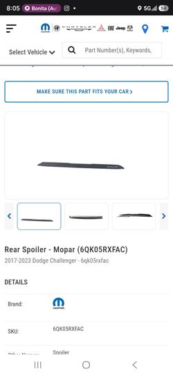 Dodge challenger spoiler TA 392
