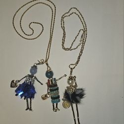 3  Doll Pendants  with 2 chains only