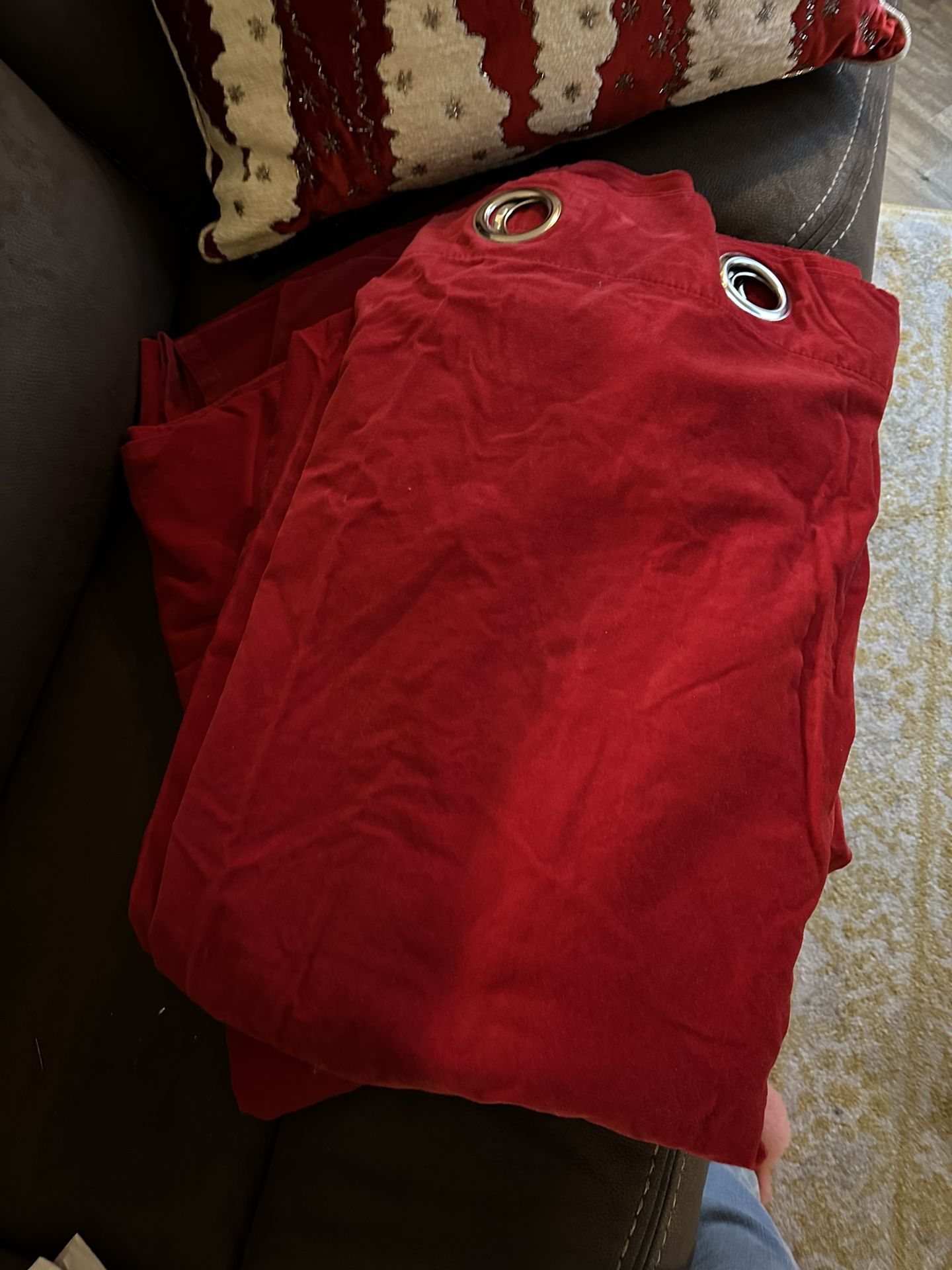 Red Velvet Curtain Panels