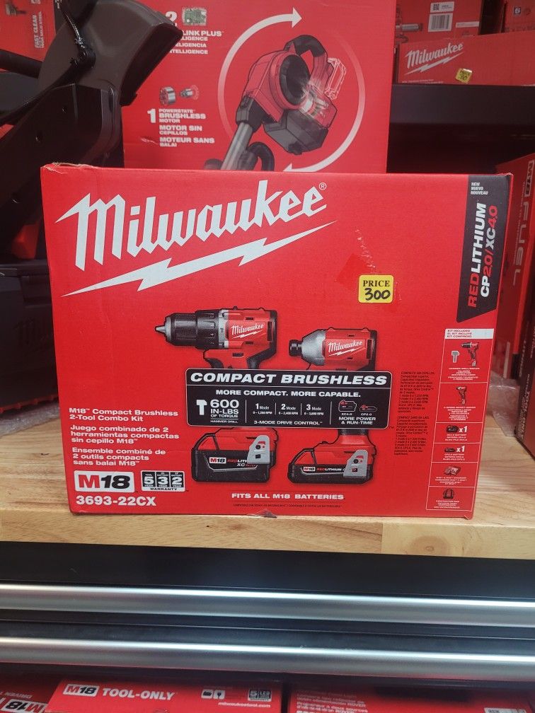 MILWAUKEE M18 COMPACT BRUSHLESS 2 TOOL KIT