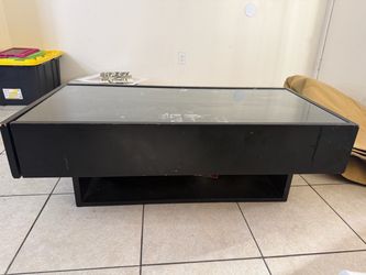 Black Coffee Table with Storage Drawers