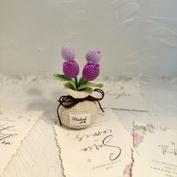 Crochet Tulips in a Crochet Vase