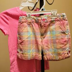 Kids Size 7-8 Shorts And T-shirt 