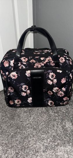 KROSER 17.3" Rolling Laptop Bag / Wheeled Overnight Travel Briefcase - Floral