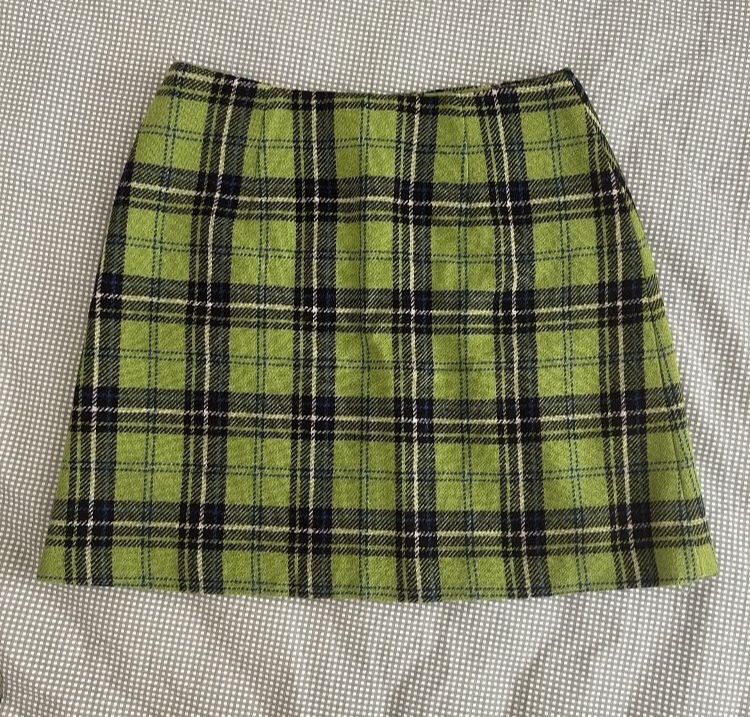 Vintage Express Green Plaid Skirt