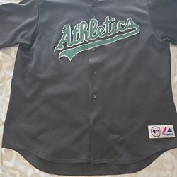 Mens Athletics A's Black Jersey Size 2XL 