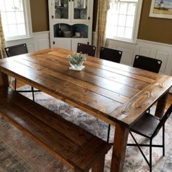 Farmhouse Industrial Style Dining Tables. 