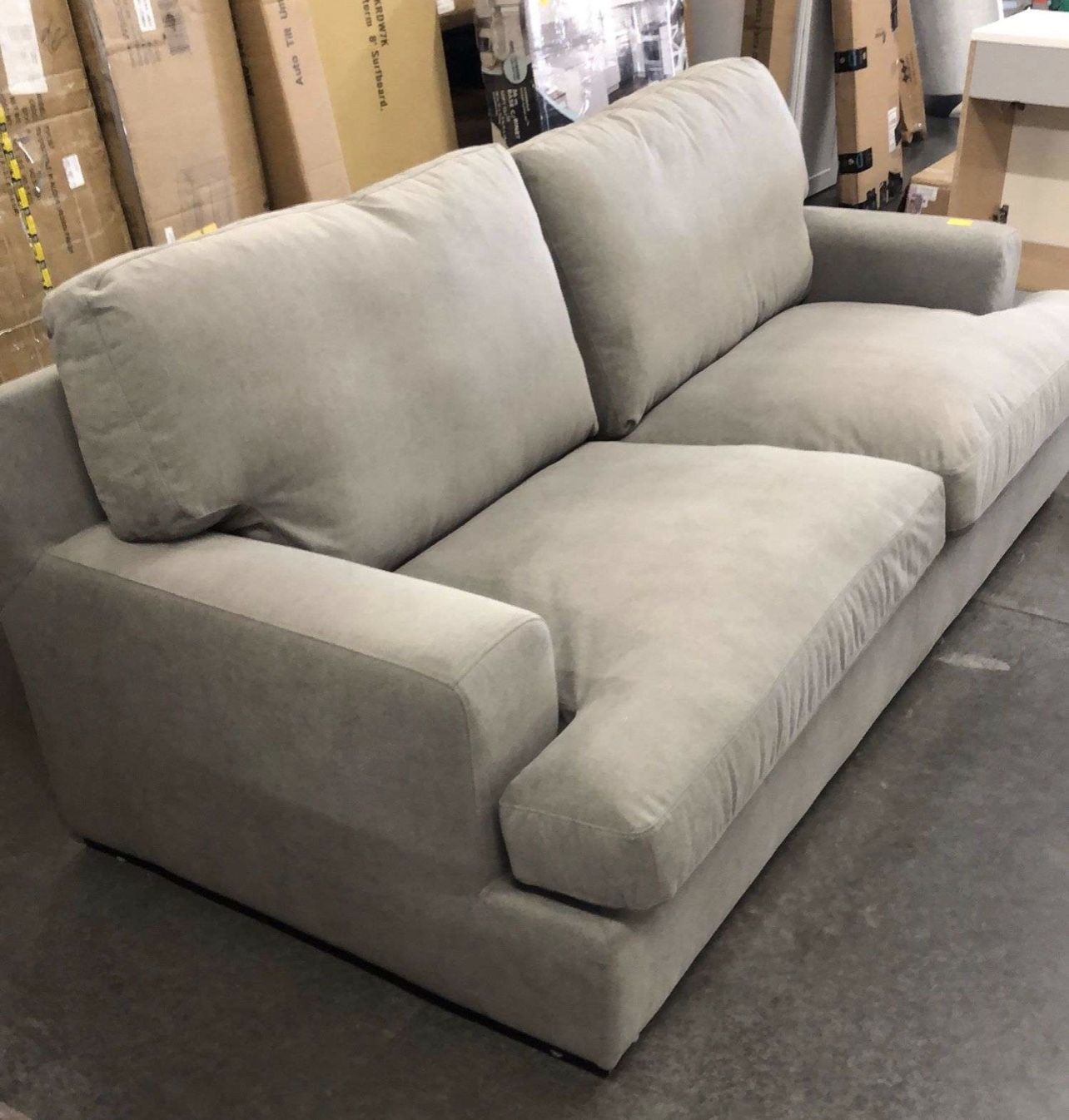 New, Gray Microfiber Couch 88” Wide