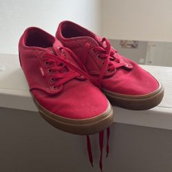 Red Vans Men 10.5 Women 12