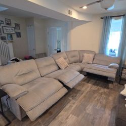 Sectional With 3 Power Recliners. USB Ports