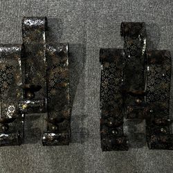 Set Of Metal Wall Sconce Candle Holders