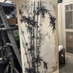 Hanging with painting of bamboo