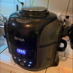 Ninja Foodie Pressure Air Fryer cooker and cookbook 