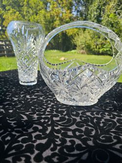 $100.00 - (2) Antique Crystal Decor from Europe, Meticulously Crafted Design/Gorgeous Crystal Clarity! "Bundle Price" Offer Only!