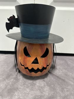 Halloween Pumpkin Decoration Metal Tea Light Holder