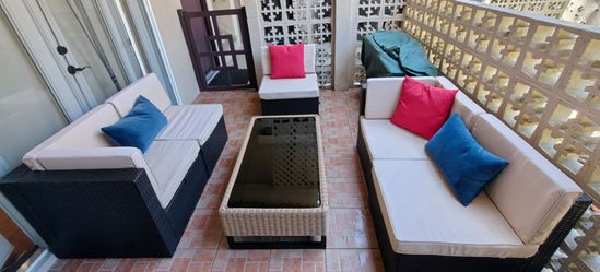 8 Pieces Rattan Patio Sets With Cushions