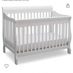 Baby Crib + Mattress + Mattress Topper