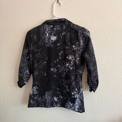 Calvin Klein Black & Gray Patterned Zip-Front Quick Dry Utility Jacket