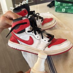 Jordan 1s Used Red And White Size 3