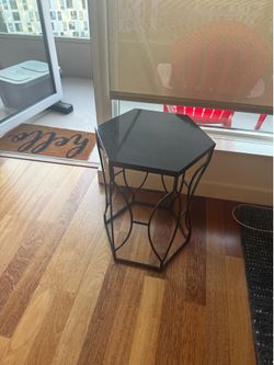 2x black metal end tables