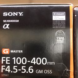 Sony FE 100-400mm F/4.5 GM OSS Lens Brand New 