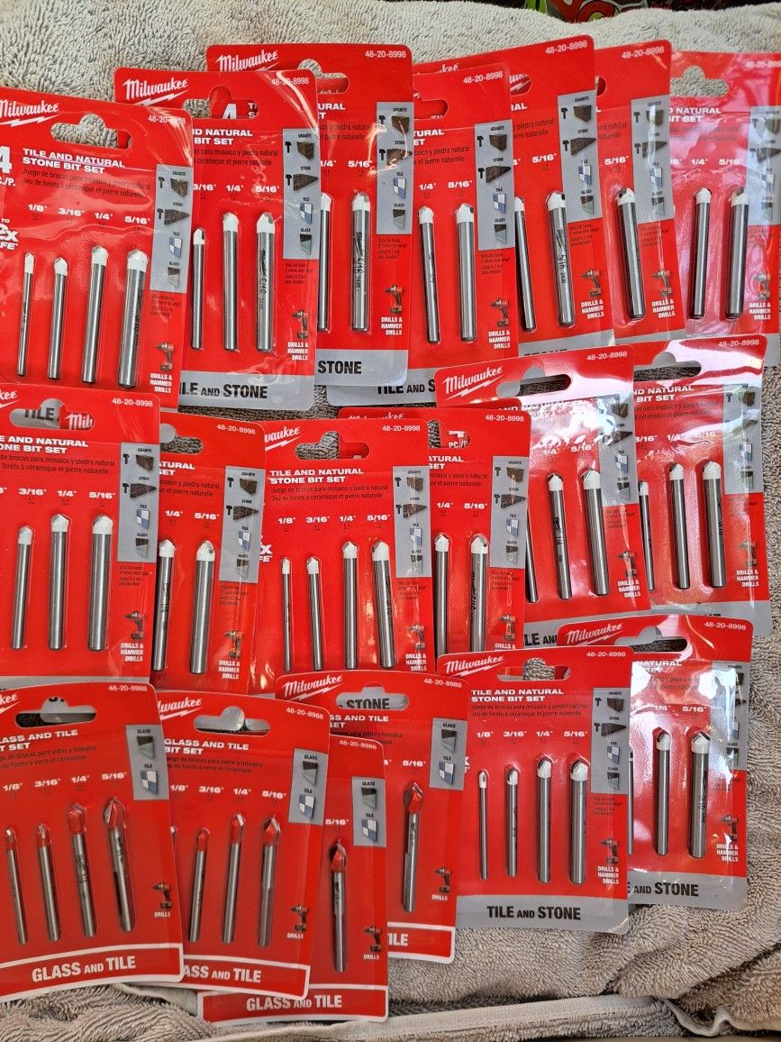 Milwaukee Carbide Natural Stone And Tile/Glass Drill Bit Set X18