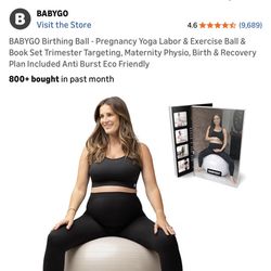  Visit the Store 4.6 * $ (9,689) BABYGO Birthing Ball - Pregnancy Yoga Labor & Exercise Ball & Book Set Trimester Targeting, Maternity Physio, Birth &