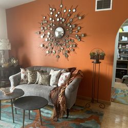 Arhaus tainger settee gray sofa  perfect condition