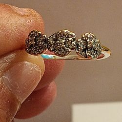 Pandora Authentic Brand New Sterling Silver Sparkling Triple Pave  Pansy Ring Size 9  