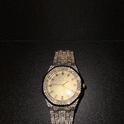 Charles Raymond Iced Out Gold Watch – Stainless Steel