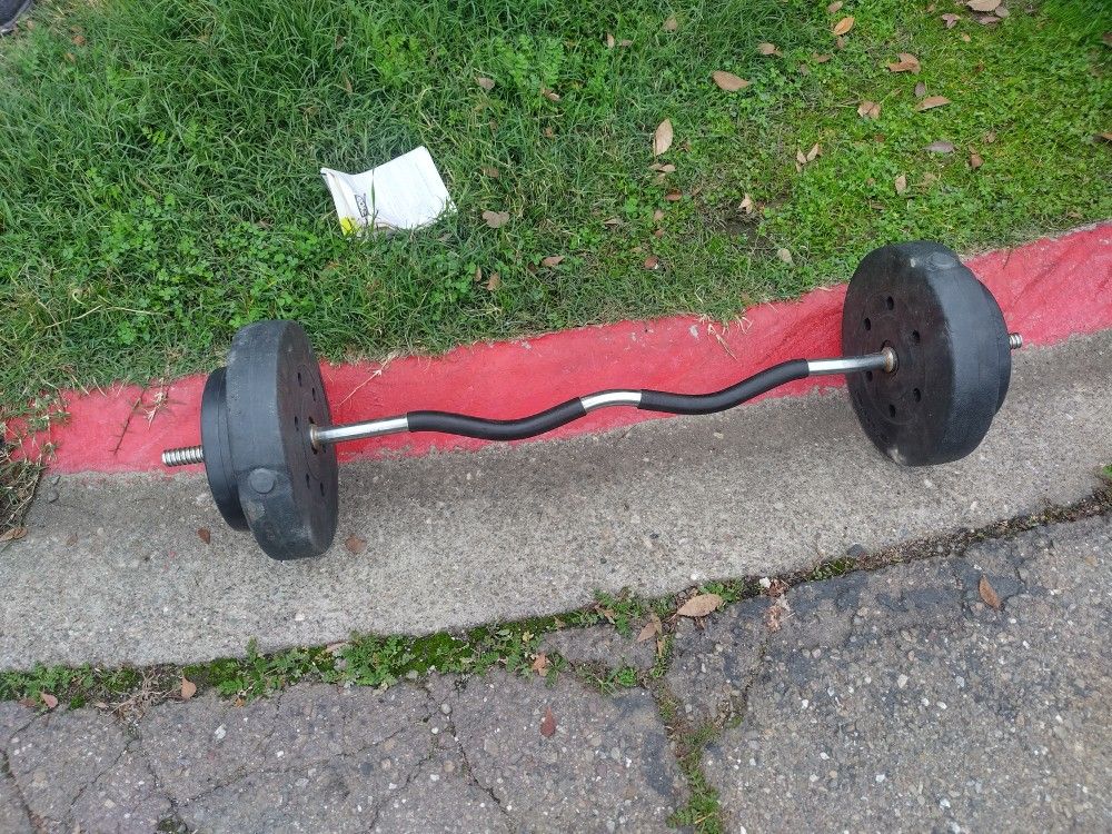 Curl Bar With Weights