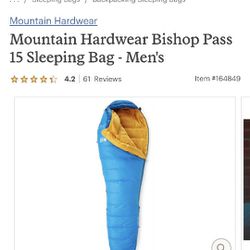 🌟Mountain Hardwear Bishop Pass 15 Down Sleeping Bag Long / Tall🌟