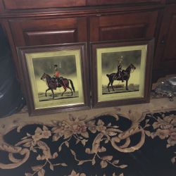Vintage British Army Officers On Horseback