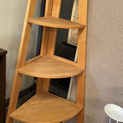 Wood Corner Shelving Unit 