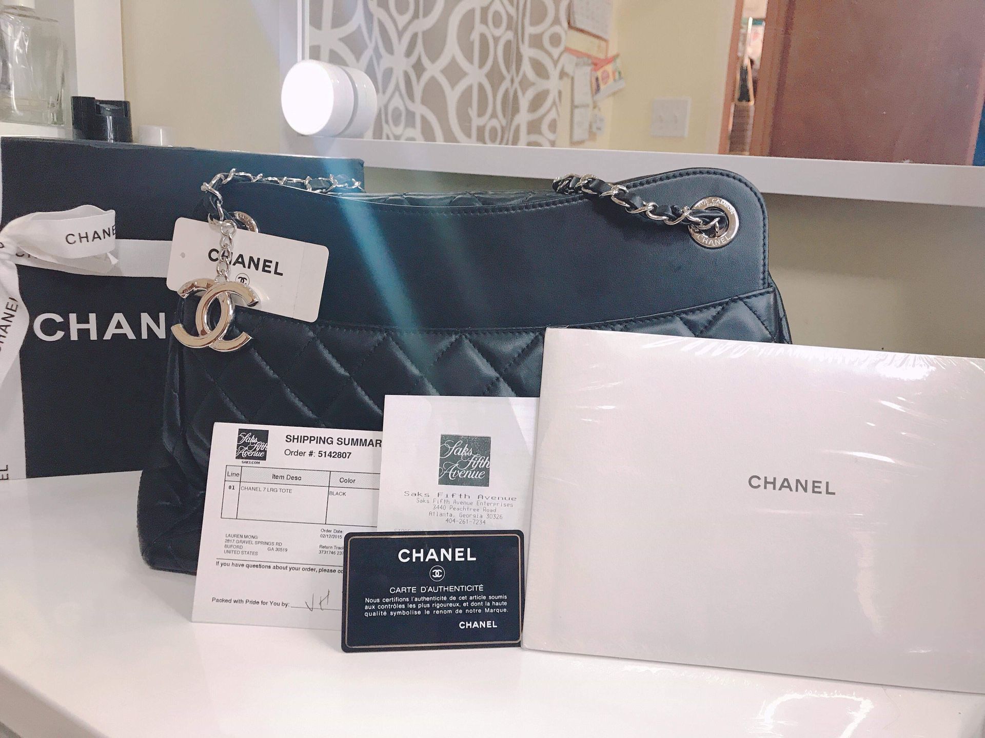 Authentic Chanel 7 large tote