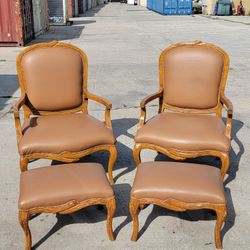 Antique French Louis XV Style Pair of Carved Walnut Fauteuil Armchairs